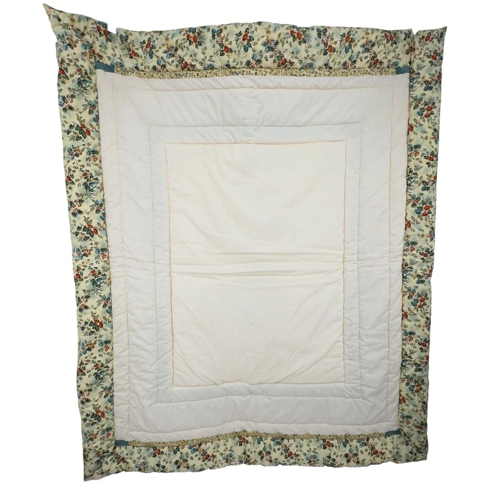 Handmade Giraffe Family Quilted Baby Blanket Floral Border Nursery 53x44 Toddler